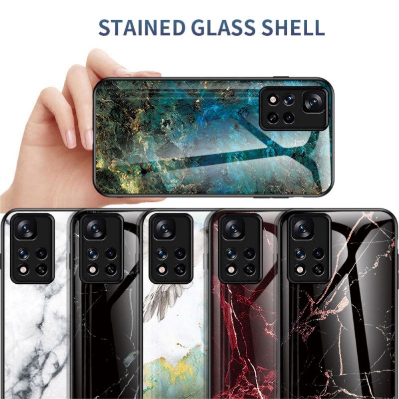 Case Hoesje Xiaomi Redmi Note 11 Pro / Note 11 Pro Plus Telefoonhoesje Marmerkleuren Gehard Glas