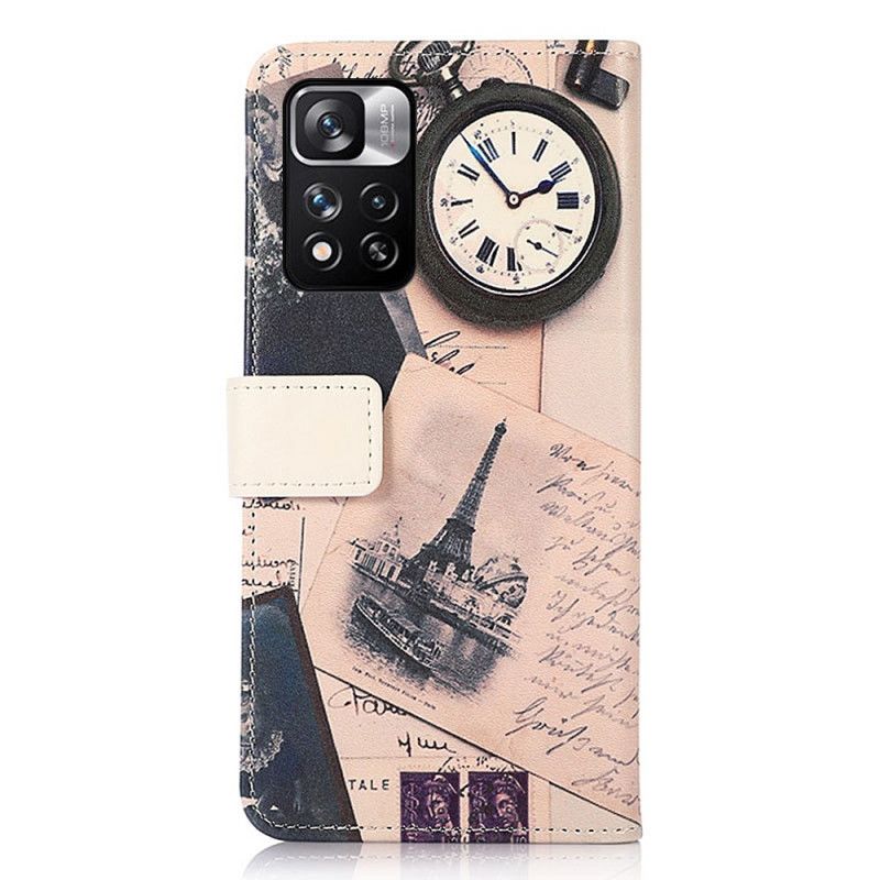 Flip Case Leren Xiaomi Redmi Note 11 Pro / Note 11 Pro Plus Eiffeltoren Van De Dichter