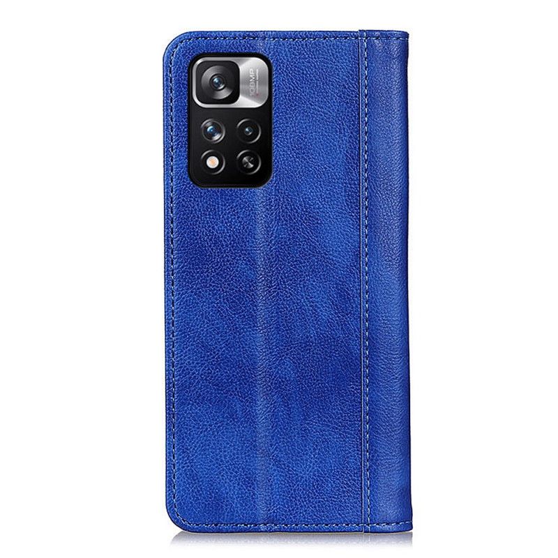 Folio-hoesje Xiaomi Redmi Note 11 Pro / Note 11 Pro Plus Telefoonhoesje Elegantie Split Litchi Leer