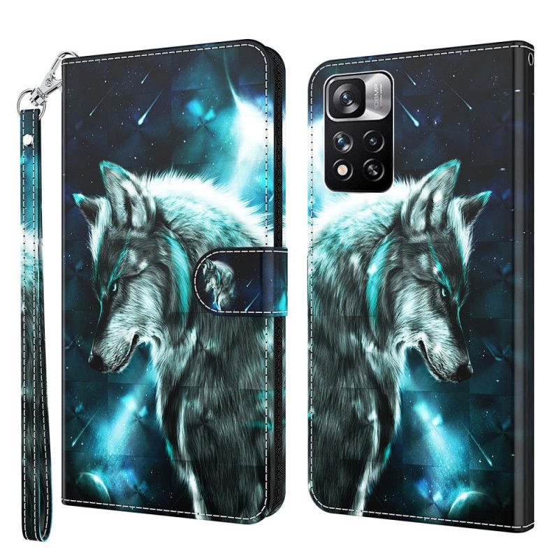 Leren Hoesje Voor Xiaomi Redmi Note 11 Pro / Note 11 Pro Plus Majestueuze Wolf