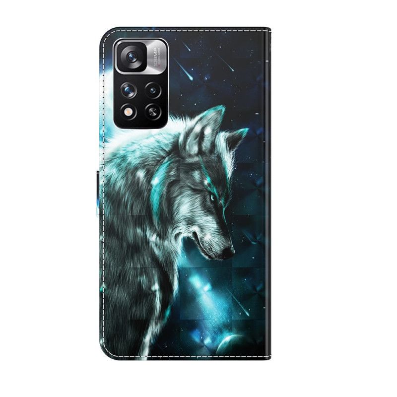 Leren Hoesje Voor Xiaomi Redmi Note 11 Pro / Note 11 Pro Plus Majestueuze Wolf