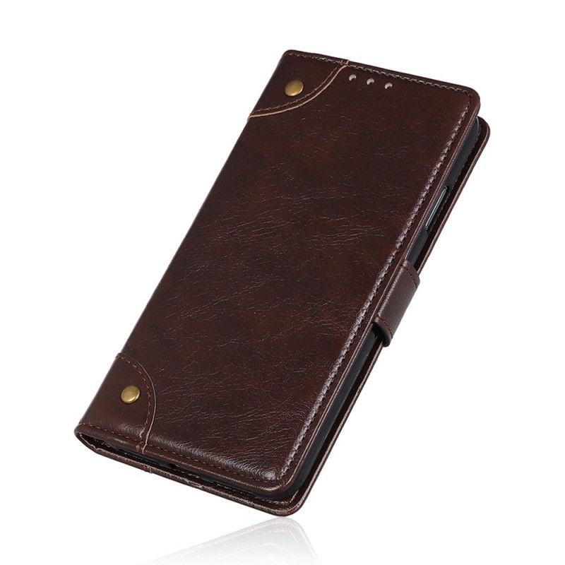 Leren Hoesje Voor Xiaomi Redmi Note 11 Pro / Note 11 Pro Plus Stijl Nappaleren Vintage Klinknagels