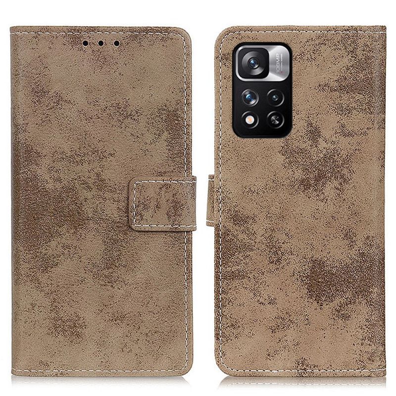 Leren Hoesje Xiaomi Redmi Note 11 Pro / Note 11 Pro Plus Vintage Leereffect Bescherming Hoesje