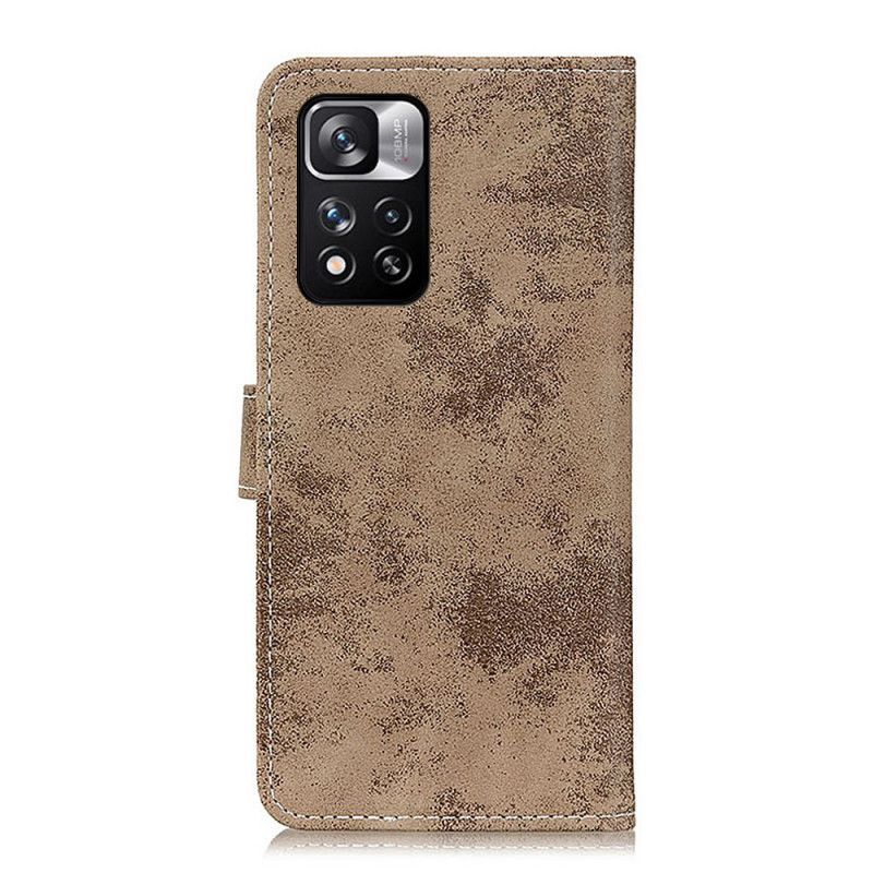 Leren Hoesje Xiaomi Redmi Note 11 Pro / Note 11 Pro Plus Vintage Leereffect Bescherming Hoesje