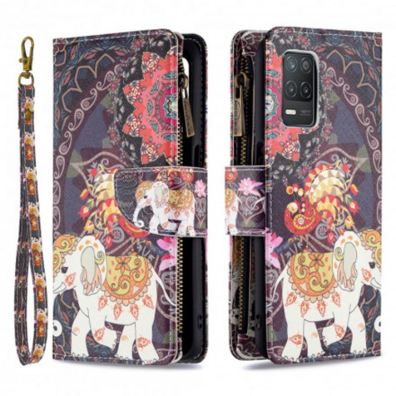 Leren Hoesje Realme 8 5g Olifant Zak Met Rits Bescherming Hoesje