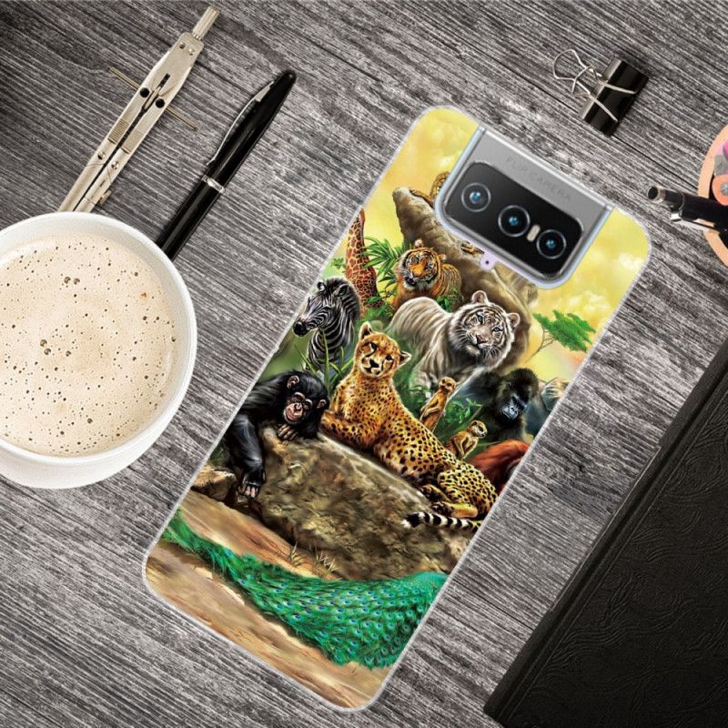 Case Hoesje Asus Zenfone 7 / 7 Pro Telefoonhoesje Safaridieren