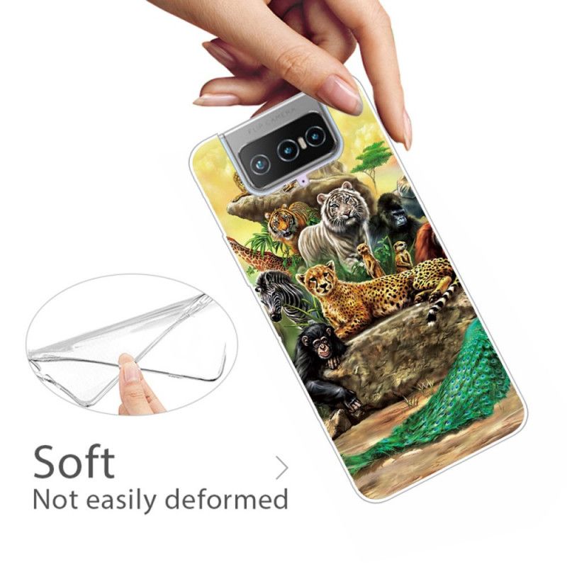 Case Hoesje Asus Zenfone 7 / 7 Pro Telefoonhoesje Safaridieren