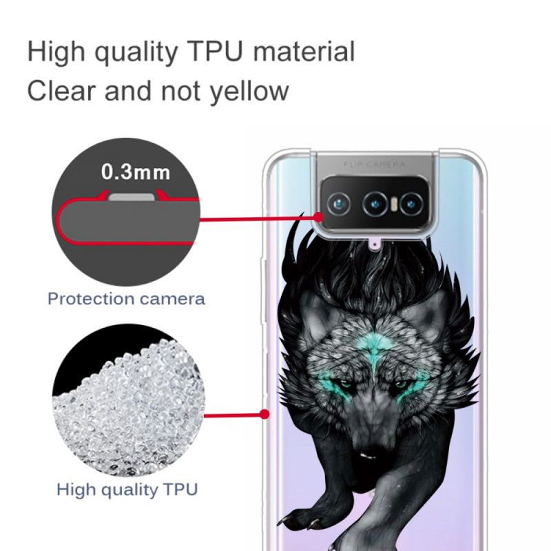 Cover Hoesje Asus Zenfone 7 / 7 Pro Telefoonhoesje Grafische Wolf