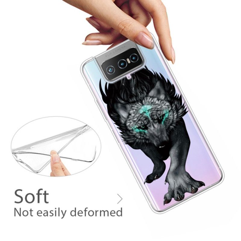 Cover Hoesje Asus Zenfone 7 / 7 Pro Telefoonhoesje Grafische Wolf