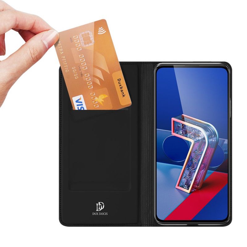 Folio-hoesje Asus Zenfone 7 / 7 Pro Donkerblauw Zwart Pro Dux Ducis Huid