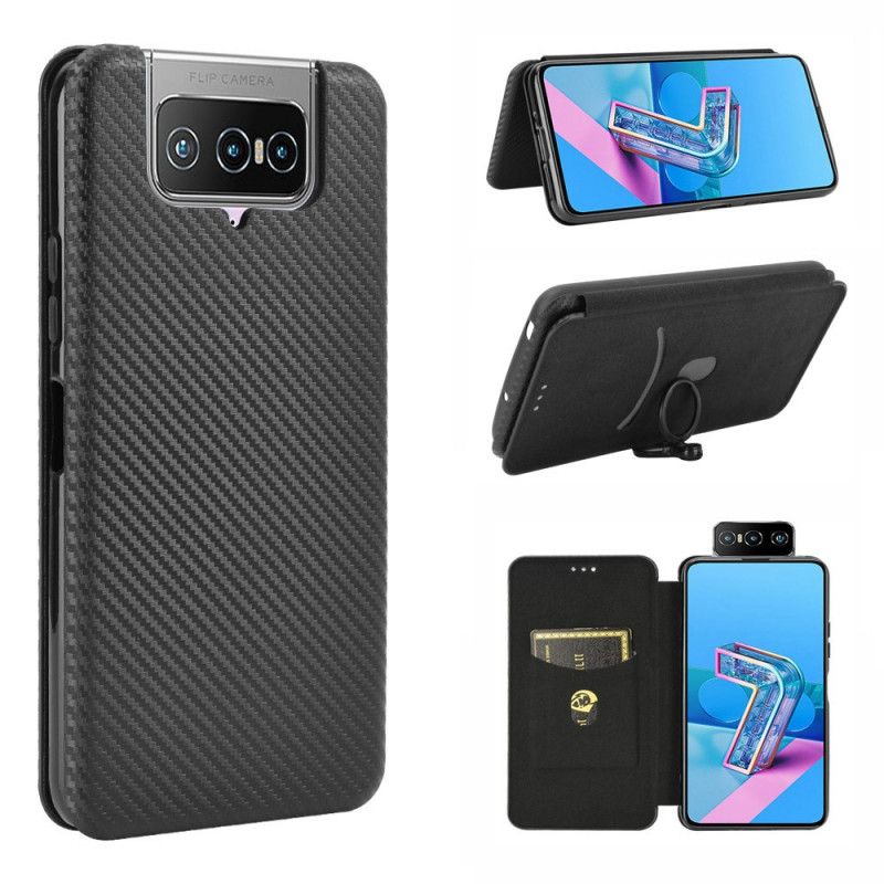 Folio-hoesje Asus Zenfone 7 / 7 Pro Groen Zwart Koolstofsiliconen