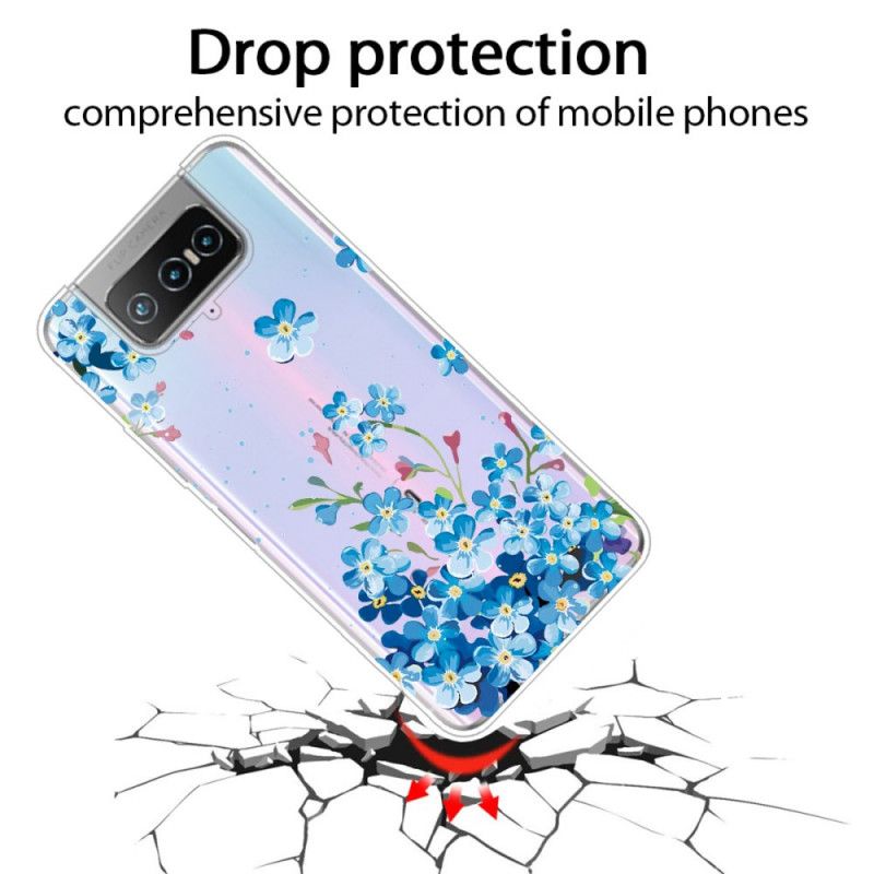 Hoesje Asus Zenfone 7 / 7 Pro Blauwe Bloemen