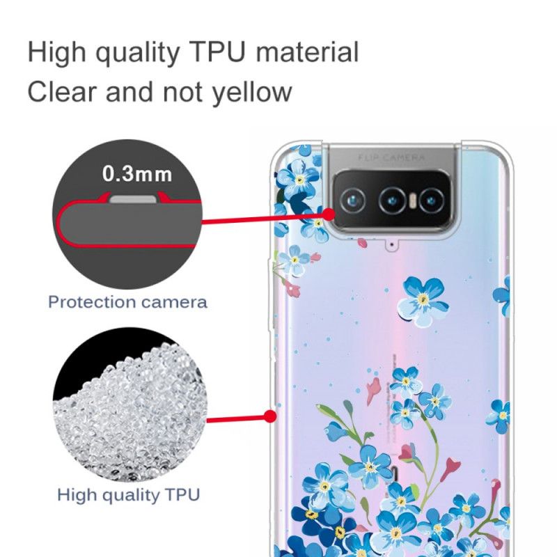 Hoesje Asus Zenfone 7 / 7 Pro Blauwe Bloemen