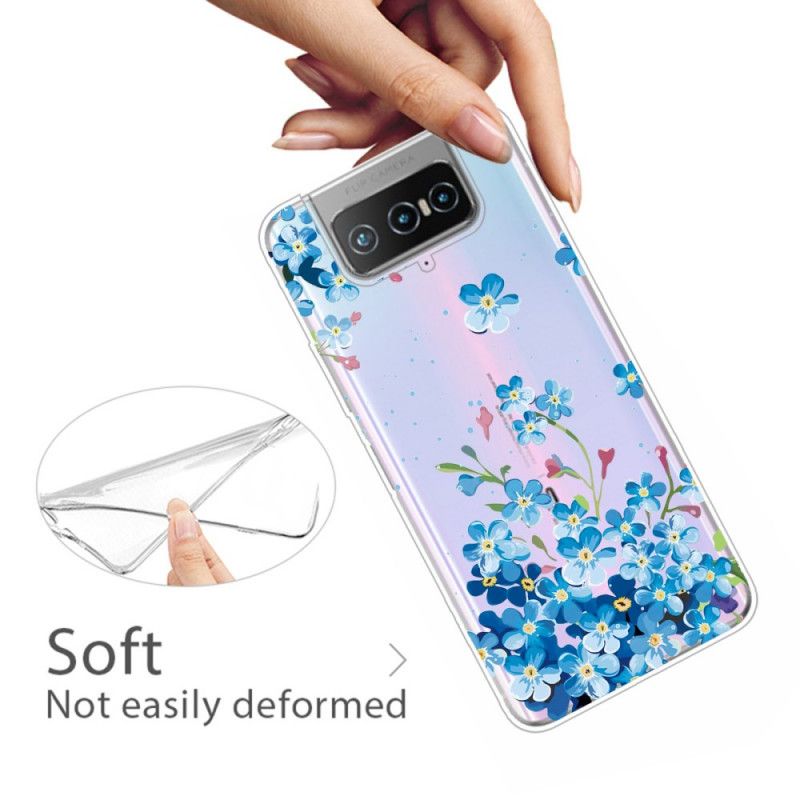 Hoesje Asus Zenfone 7 / 7 Pro Blauwe Bloemen