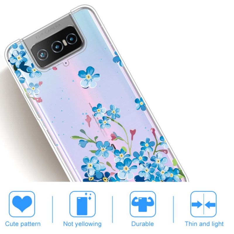 Hoesje Asus Zenfone 7 / 7 Pro Blauwe Bloemen