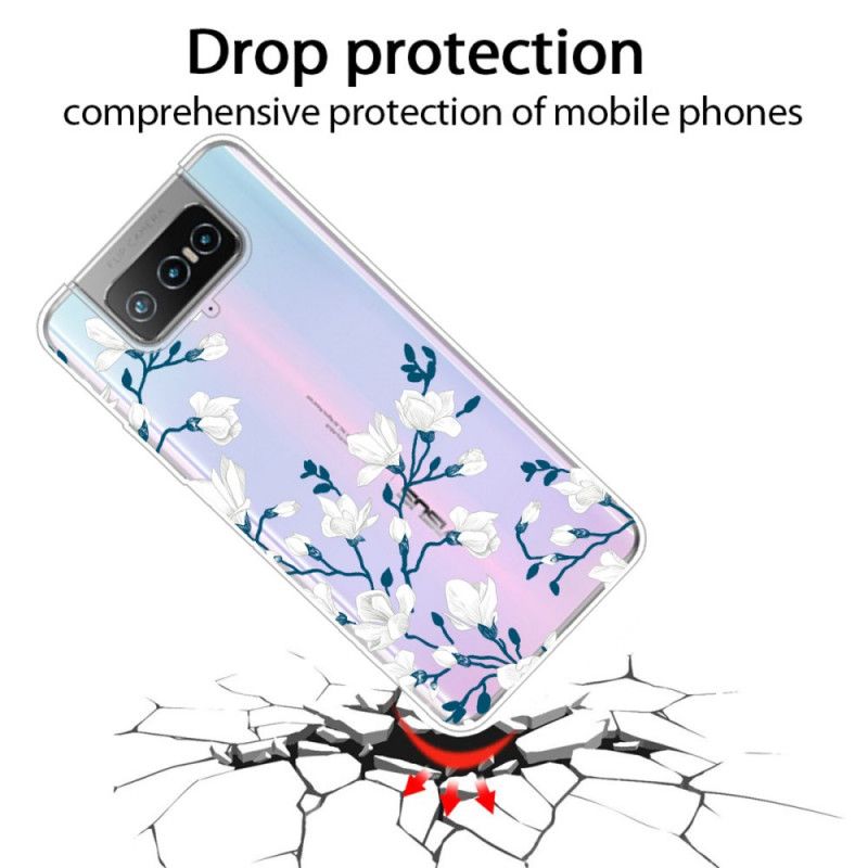 Hoesje Asus Zenfone 7 / 7 Pro Witte Bloemen