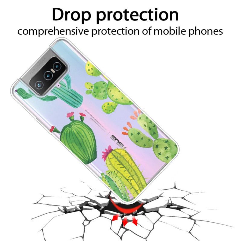 Hoesje voor Asus Zenfone 7 / 7 Pro Aquarel Cactus