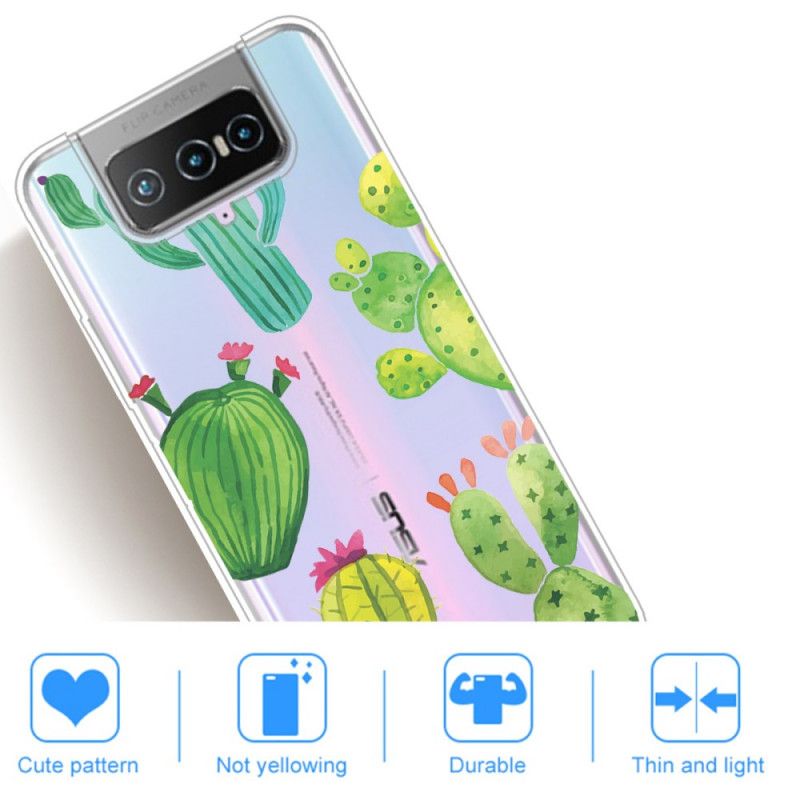 Hoesje voor Asus Zenfone 7 / 7 Pro Aquarel Cactus