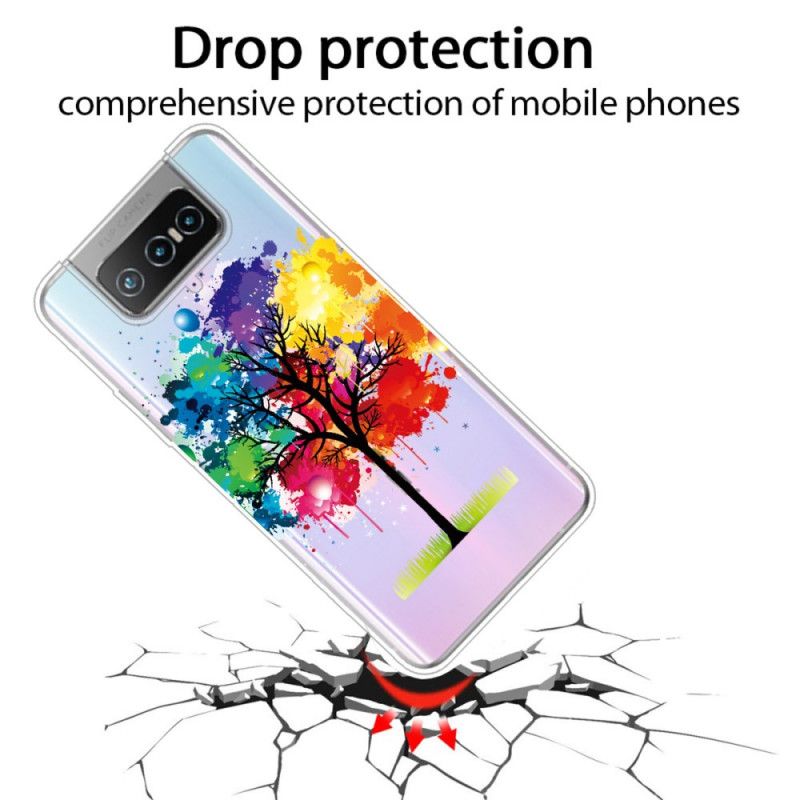 Hoesje voor Asus Zenfone 7 / 7 Pro Transparante Aquarelboom