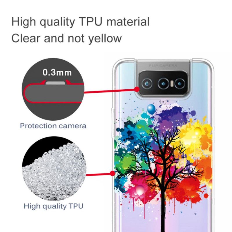 Hoesje voor Asus Zenfone 7 / 7 Pro Transparante Aquarelboom