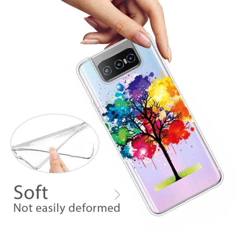 Hoesje voor Asus Zenfone 7 / 7 Pro Transparante Aquarelboom