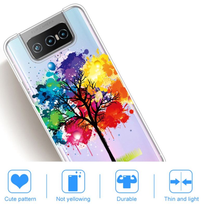 Hoesje voor Asus Zenfone 7 / 7 Pro Transparante Aquarelboom