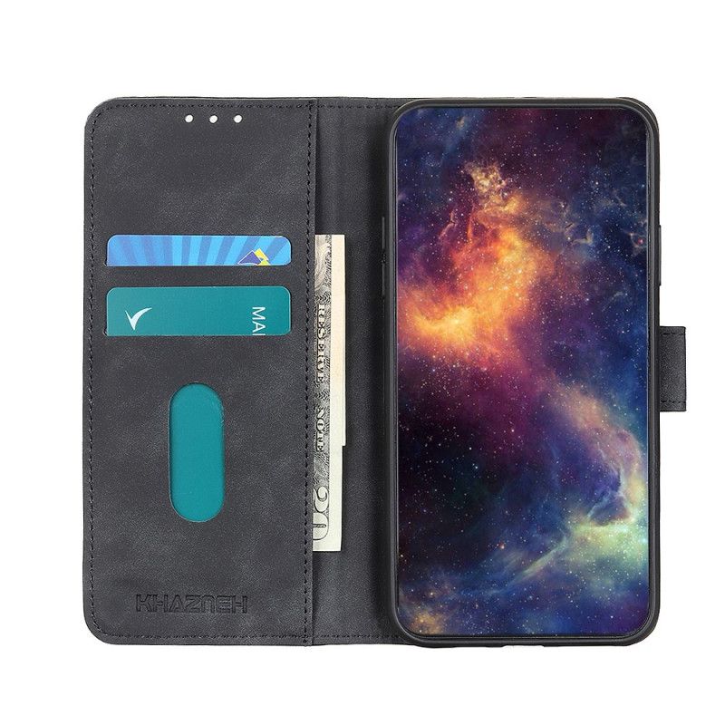 Leren Hoesje voor Asus Zenfone 7 / 7 Pro Rood Zwart Vintage Khazneh Leereffect