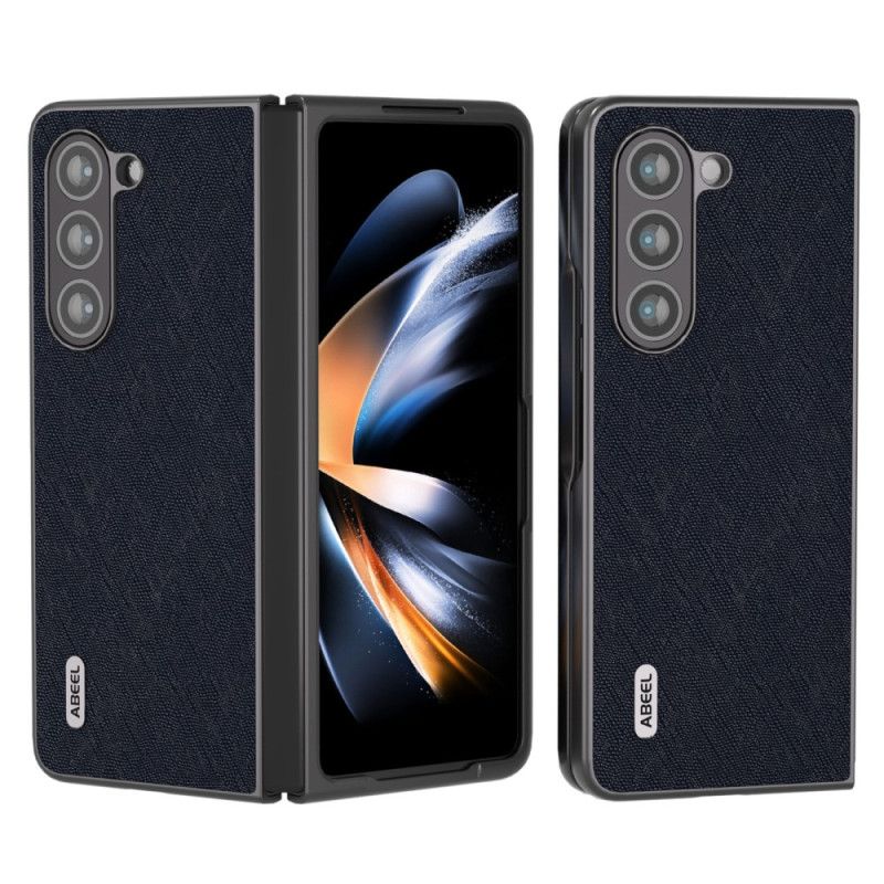 Case Hoesje Samsung Galaxy Z Fold 5 Telefoonhoesje Echt Abeel Geweven Leer