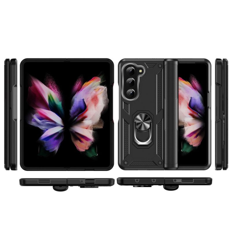 Case Hoesje Samsung Galaxy Z Fold 5 Telefoonhoesje Metalen Ring