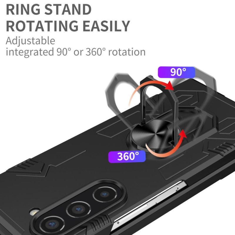 Cover Hoesje Samsung Galaxy Z Fold 5 Telefoonhoesje Defender Ring-ondersteuning