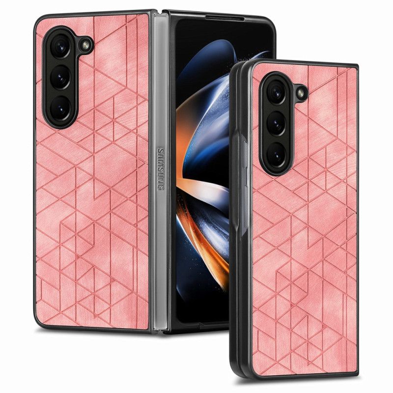 Hoesje Samsung Galaxy Z Fold 5 Geometrische Patronen Van Kunstleer