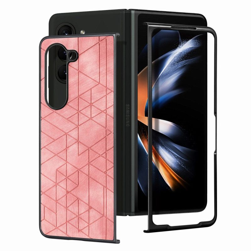 Hoesje Samsung Galaxy Z Fold 5 Geometrische Patronen Van Kunstleer