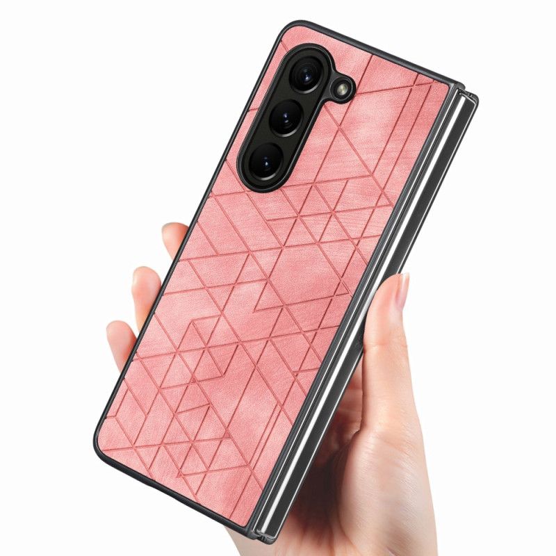 Hoesje Samsung Galaxy Z Fold 5 Geometrische Patronen Van Kunstleer