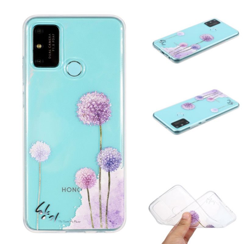 Hoesje Honor 9A Transparant Gekleurde Paardenbloemen