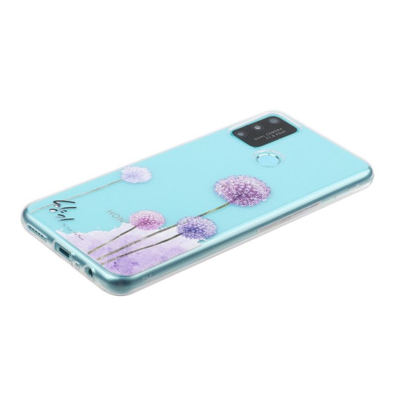 Hoesje Honor 9A Transparant Gekleurde Paardenbloemen