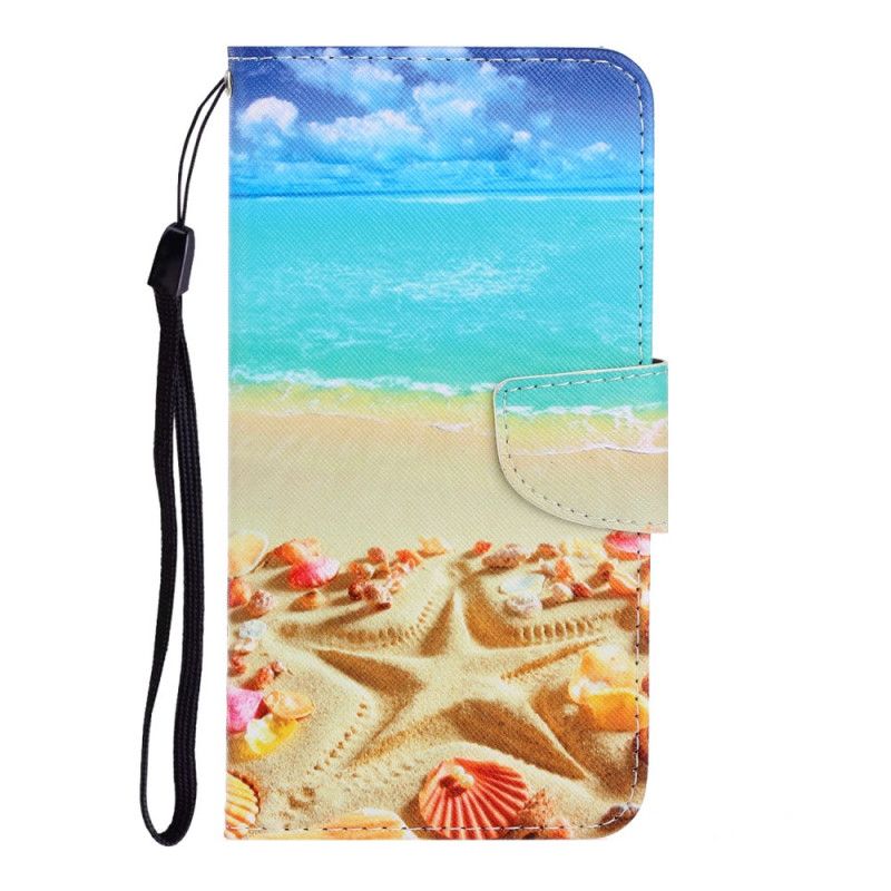 Leren Hoesje Honor 9A Riem Strand