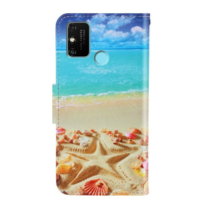 Leren Hoesje Honor 9A Riem Strand