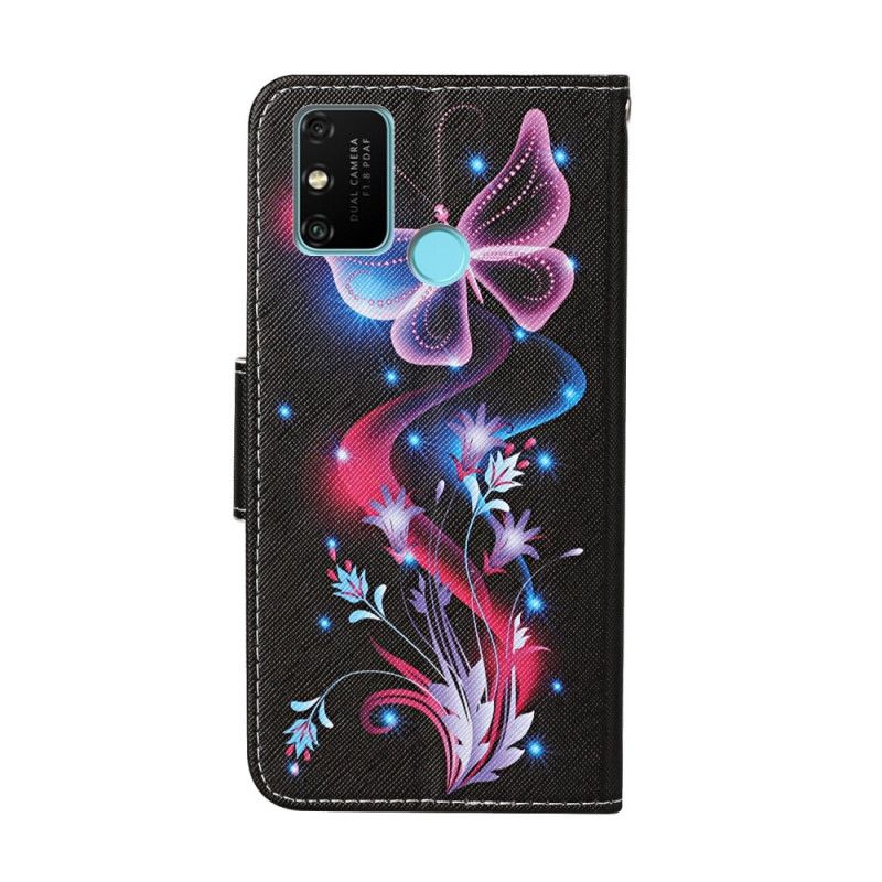 Leren Hoesje voor Honor 9A Betoverde Vlinders