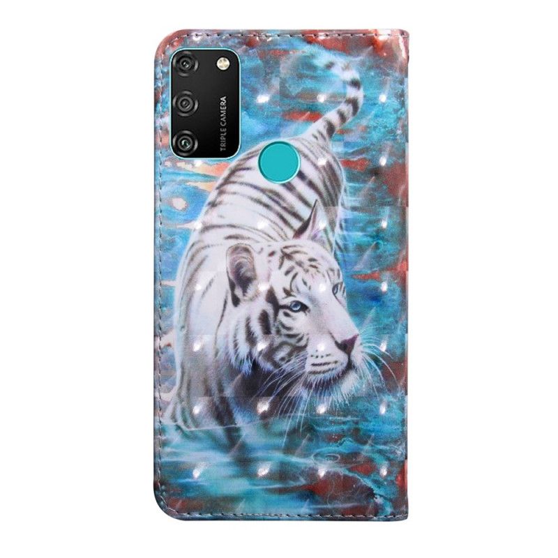 Leren Hoesje voor Honor 9A Tijger In Het Water