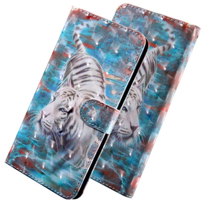 Leren Hoesje voor Honor 9A Tijger In Het Water