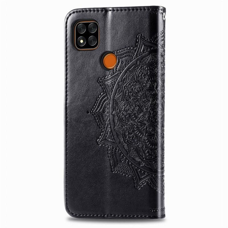 Bescherming Hoesje Xiaomi Redmi 9C Grijs Zwart Mandala Van Middelbare Leeftijd