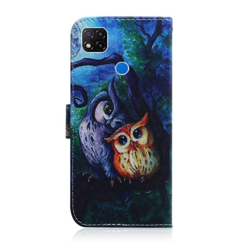 Bescherming Hoesje Xiaomi Redmi 9C Telefoonhoesje Uil Schilderij