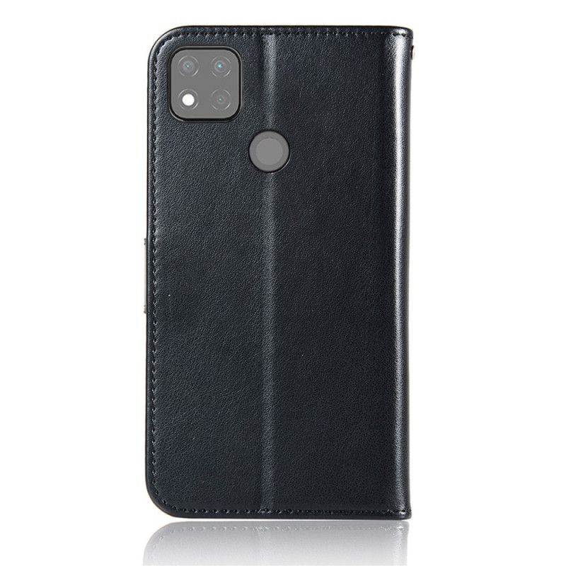 Cover Folio-hoesje Xiaomi Redmi 9C Lichtblauw Zwart Telefoonhoesje Uil Dromenvanger Met Leereffect