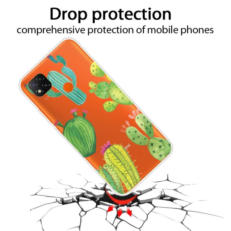 Cover Hoesje Xiaomi Redmi 9C Telefoonhoesje Aquarel Cactus
