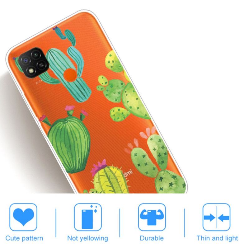 Cover Hoesje Xiaomi Redmi 9C Telefoonhoesje Aquarel Cactus