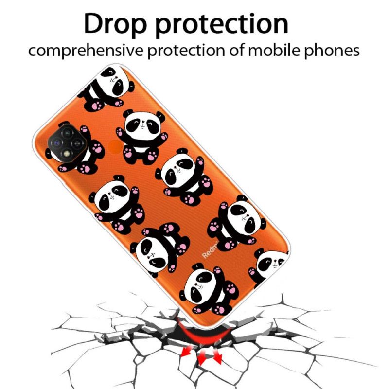 Cover Hoesje Xiaomi Redmi 9C Telefoonhoesje Leuke Panda'S