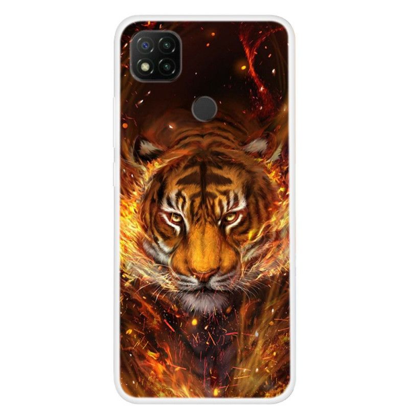 Cover Hoesje Xiaomi Redmi 9C Telefoonhoesje Vuurtijger