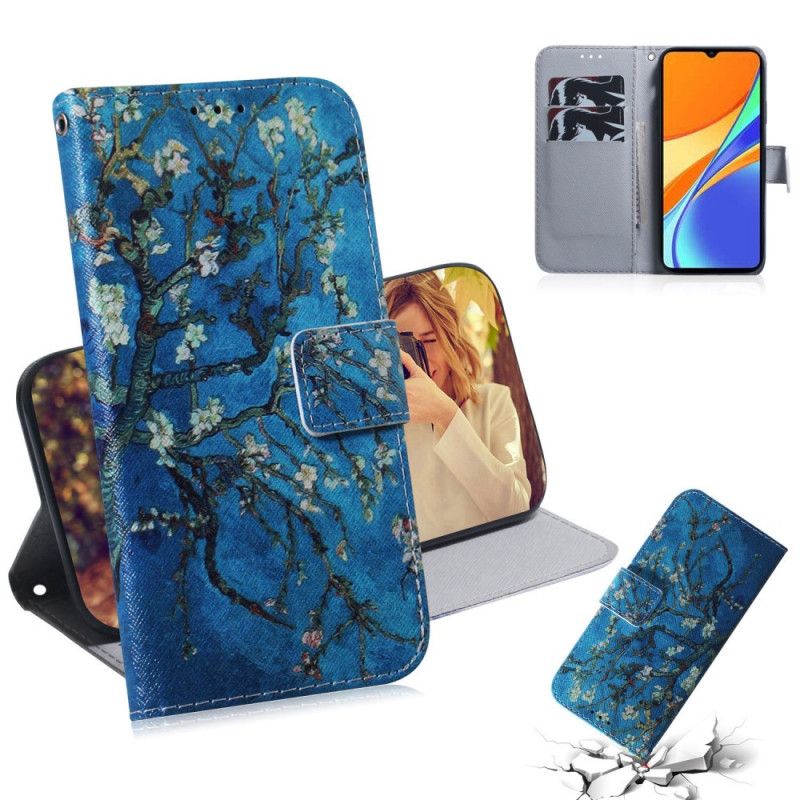 Flip Case Leren Xiaomi Redmi 9C Bloeiende Boomtak