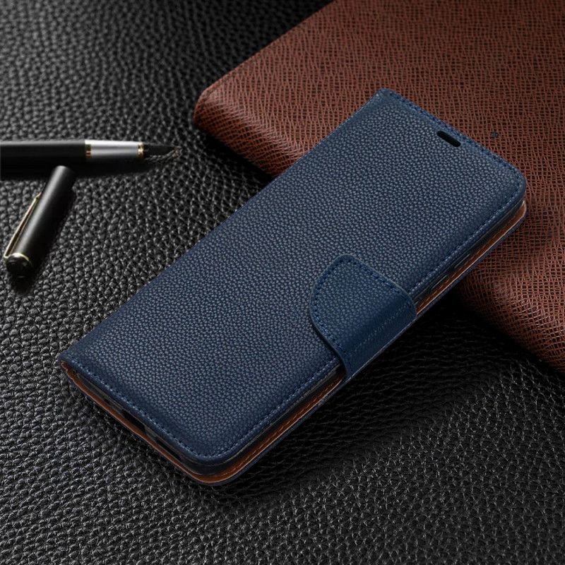 Flip Case Leren Xiaomi Redmi 9C Grijs Zwart Lychee Schuine Flap