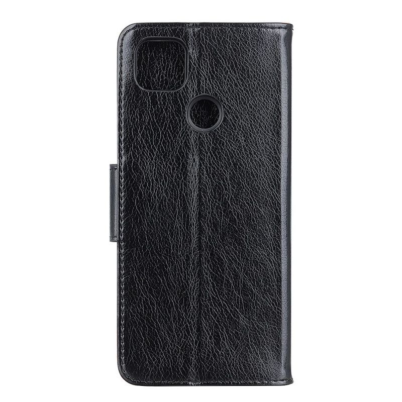 Flip Case Leren Xiaomi Redmi 9C Rood Zwart Gespleten Nappaleer